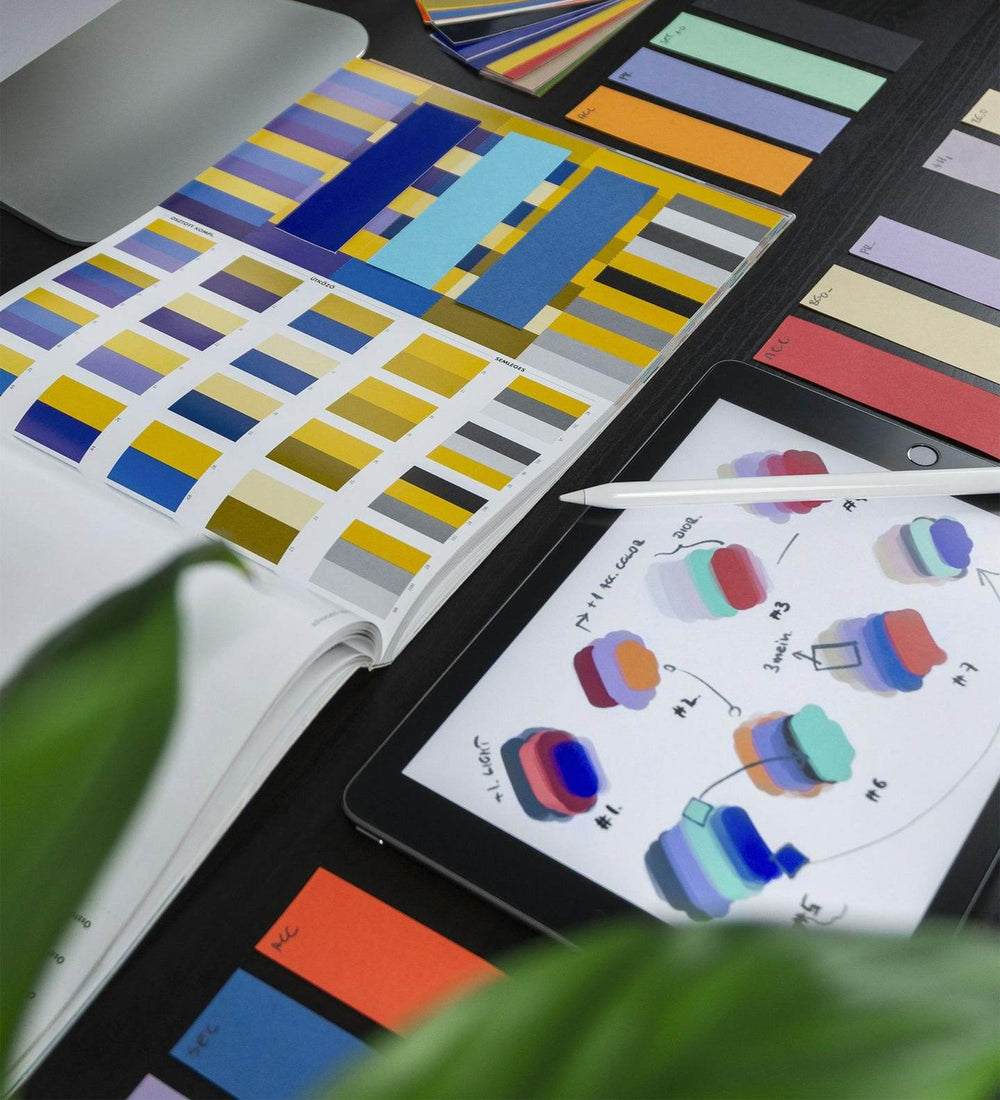 Colour swatches for a brand identity in Olney